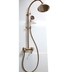 Colonne De Douche Mécanique|Essebagno Colonne de douche rétro cuivre brossé mitigeur mécanique Leeds