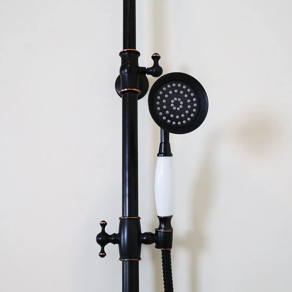 Colonne De Douche Mécanique|Essebagno Colonne de douche rétro noir vieilli mitigeur mécanique Leeds