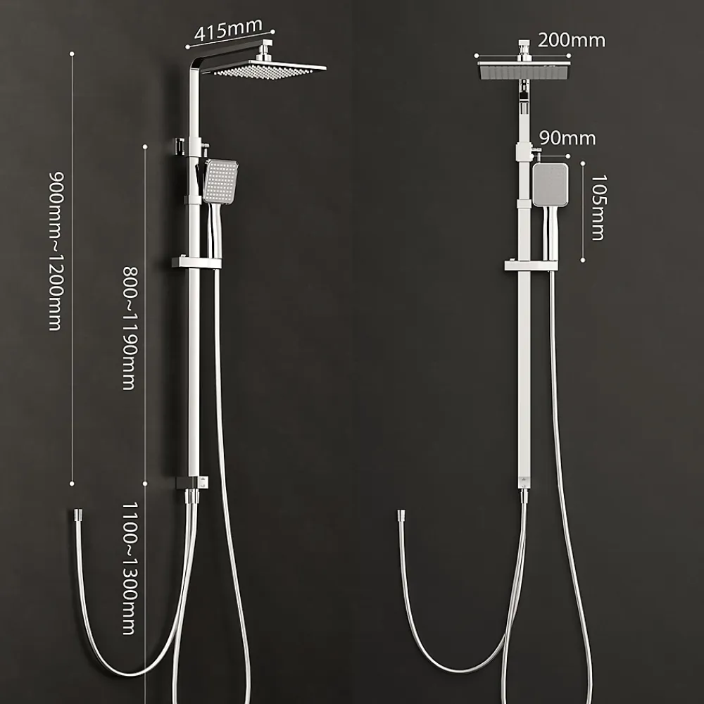Colonne De Douche Sans Robinetterie|Homelody Colonne de Douche sans Mitigeur Systeme de Douche avec Douchette Set Kit de Douche en Acier Inox Réglable en Hauteur Chromé