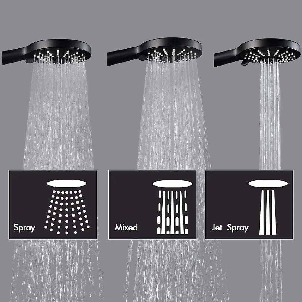Robinet De Douche|Cecipa Max Colonne de douche sans robinetterie avec pommeau + douchette+ flexible + barre réglable, Noir