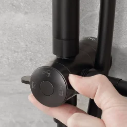 Robinet De Douche|Cecipa Max Colonne de douche sans robinetterie avec pommeau + douchette+ flexible + barre réglable, Noir