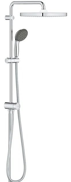 Colonne De Douche Sans Robinetterie|Grohe Colonne de douche sans robinetterie avec pommeau + douchette 1 jet + flexible + barre réglable Vitalio Start 250 Cube