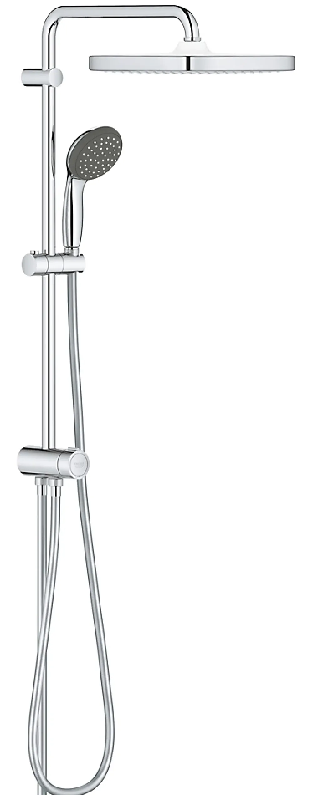 Colonne De Douche Sans Robinetterie|Grohe Colonne de douche sans robinetterie avec pommeau + douchette 1 jet + flexible + barre réglable Vitalio Start 250 Cube