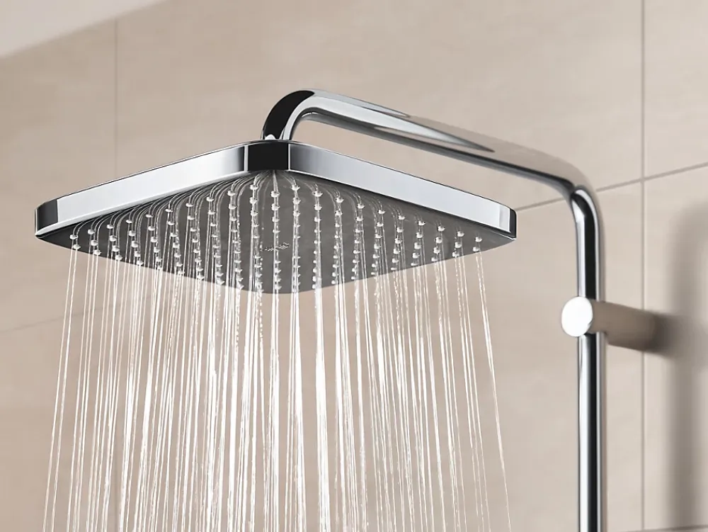 Colonne De Douche Sans Robinetterie|Grohe Colonne de douche sans robinetterie avec pommeau + douchette 1 jet + flexible + barre réglable Vitalio Start 250 Cube