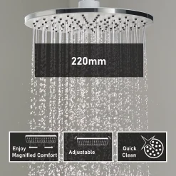 Cecipa Max Colonne de douche sans robinetterie avec pommeau + douchette+ flexible + barre réglable