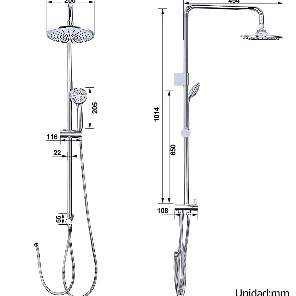 Colonne De Douche Sans Robinetterie|Homelody Colonne de Douche sans Robinetterie Murale Hydromassante avec Douchette et Pommeau de Douche Chromé