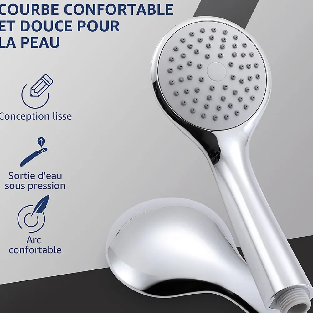 Colonne De Douche Sans Robinetterie|Homelody Colonne de Douche sans Robinetterie Murale Hydromassante avec Douchette et Pommeau de Douche Chromé