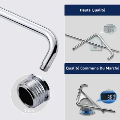 Colonne De Douche Sans Robinetterie|Homelody Colonne de Douche sans Robinetterie Murale Hydromassante avec Douchette et Pommeau de Douche Chromé