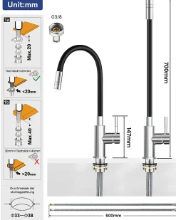 Sofetiy Max Colonne de douche sans robinetterie avec pommeau + douchette 4 jets + flexible + barre réglable, Noir
