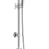 Edouard Rousseau Colonne de douche sans robinetterie avec pommeau + douchette 1 jet + flexible + barre réglable, chrome, Manolia