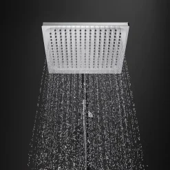 Colonne De Douche Sans Robinetterie|Hansgrohe Colonne de douche sans robinetterie avec pommeau + douchette 1 jet + flexible + barre de douche, chrome, Crometta E