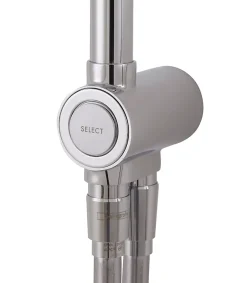 Hansgrohe Colonne de douche sans robinetterie avec douchette 3 jets + flexible + barre réglable, chrome, Reno 220 surface