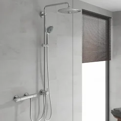 Grohe Colonne de douche sans robinetterie avec pommeau + douchette 3 jets + flexible + barre réglable, chrome, Vitalio Joy System 260