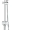 Colonne De Douche Sans Robinetterie|Grohe Colonne de douche sans robinetterie avec douchette + pommeau + flexible + barre, chrome rond, Vitalio Start 250