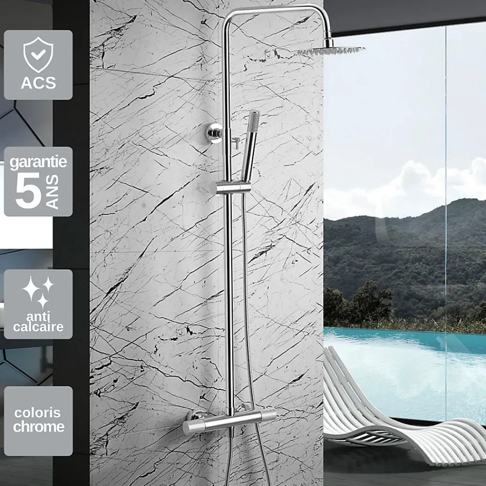 Colonne De Douche Thermostatique|Imex Colonne de Douche Thermostatique Anti-Calcaire Chrome MONZA BTD038