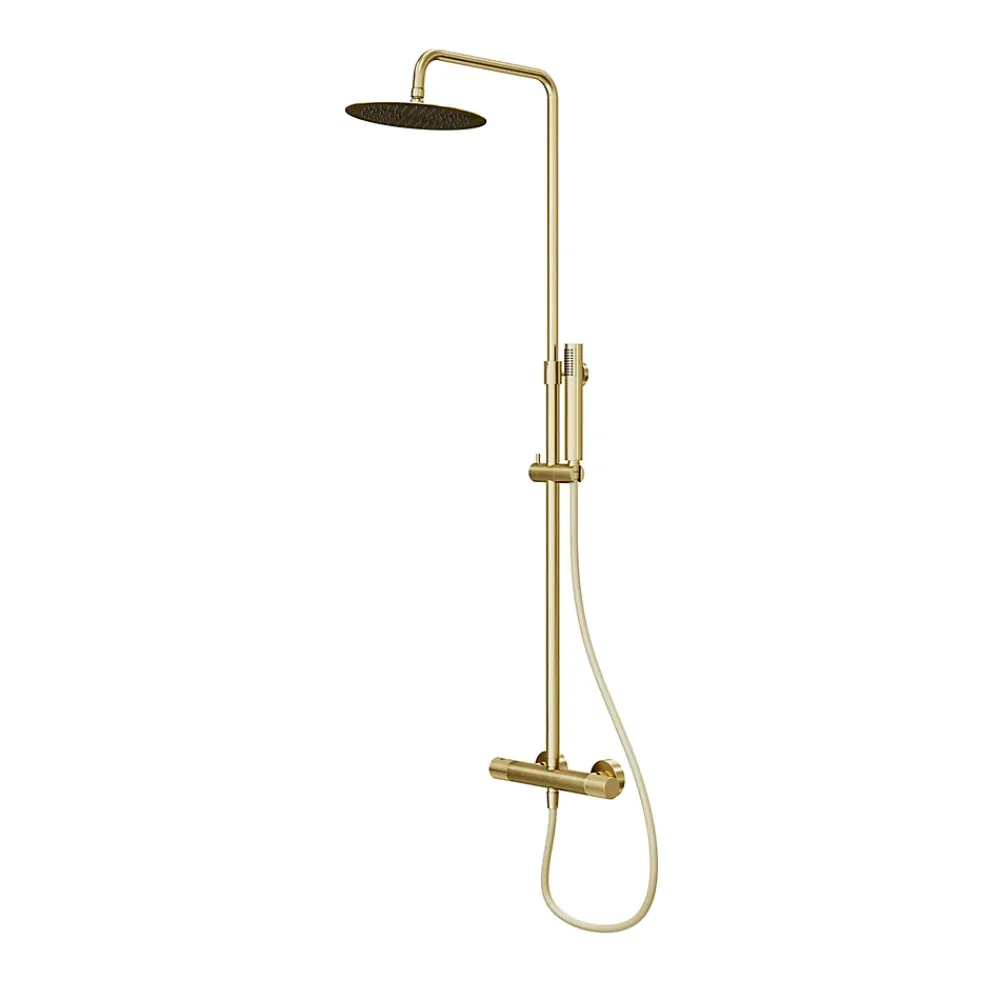 GoodHome Colonne de douche thermostatique, doré, Owens