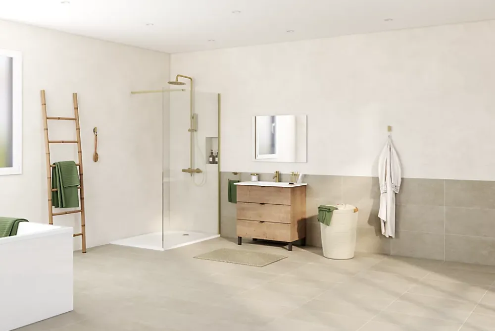 GoodHome Colonne de douche thermostatique, doré, Owens