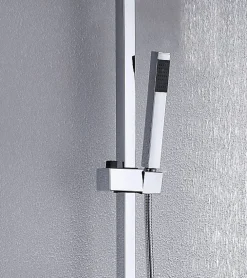 Colonne De Douche Thermostatique|Bernstein Colonne de douche thermostatique acier inox + pommeau 30x30cm - 118x41cm - 8821C Basic 30x30cm