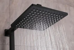 Colonne De Douche Thermostatique|Bernstein Colonne de douche thermostatique murale laiton + tête de douche 23x23cm - Noir mat - 110x15cm - SEDAL 8921B
