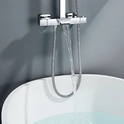 Auralum Max Colonne de Douche Thermostatique 3 Fonctions, Ensemble de Douche Chrome avec pomme Douchette Robinet de Baignoire