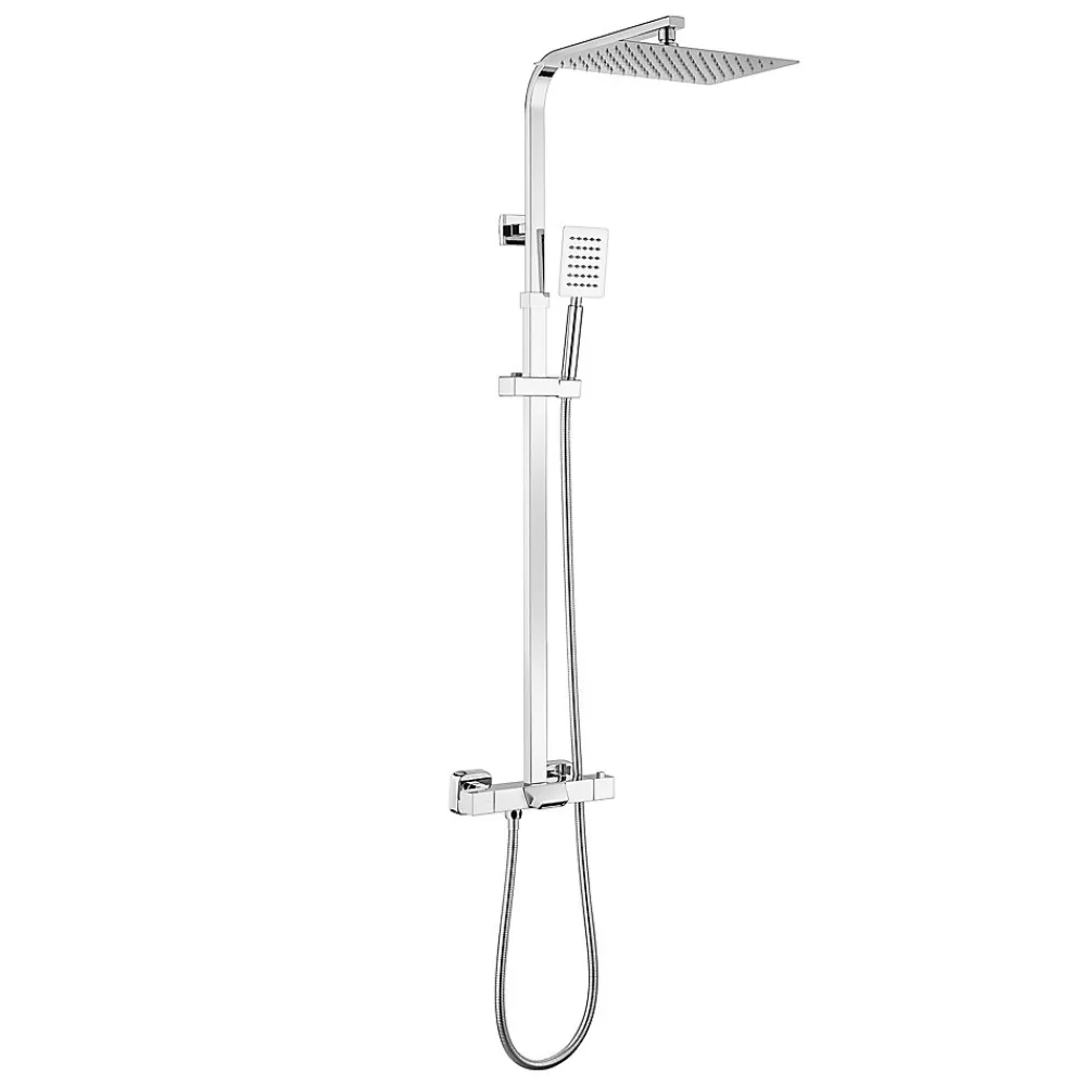 Auralum Max Colonne de Douche Thermostatique 3 Fonctions, Ensemble de Douche Chrome avec pomme Douchette Robinet de Baignoire