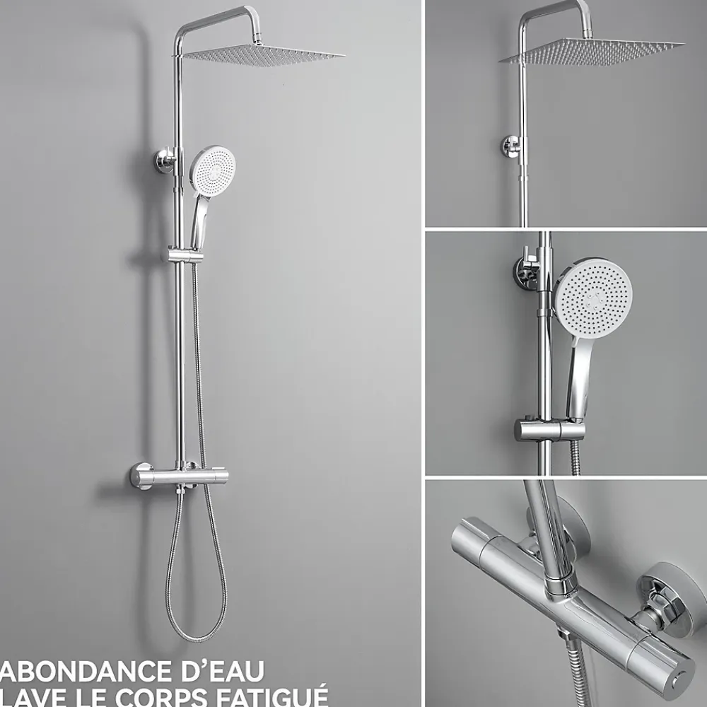 Colonne De Douche Thermostatique|Sofetiy Max Colonne de Douche Thermostatique 5 Fonctions, Ensemble de Douche , Douche avec Tête de Douche de 12 pouces