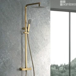 Colonne De Douche Thermostatique|Imex Colonne de Douche Thermostatique Anti-Calcaire Or Brossé VIGO BTV013/OC