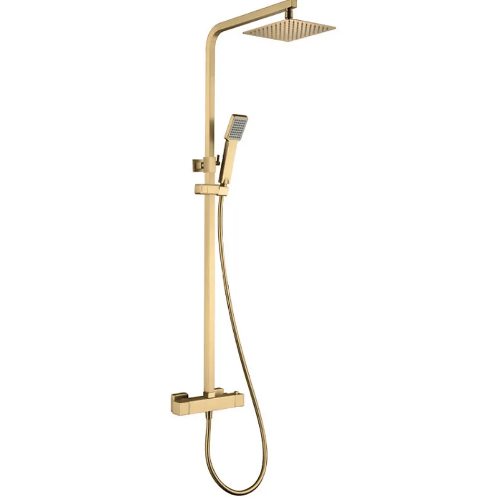 Colonne De Douche Thermostatique|Imex Colonne de Douche Thermostatique Anti-Calcaire Or Brossé VIGO BTV013/OC