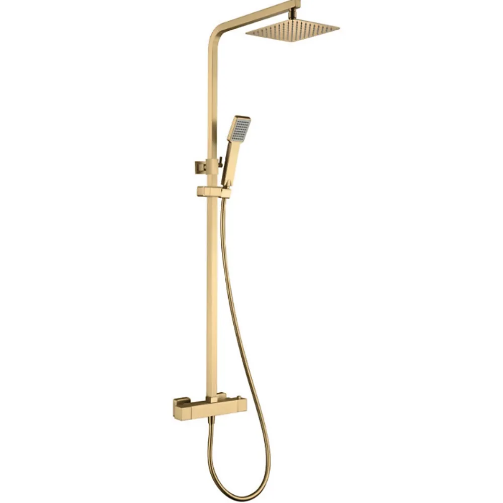 Colonne De Douche Thermostatique|Imex Colonne de Douche Thermostatique Anti-Calcaire Or Brossé VIGO BTV013/OC