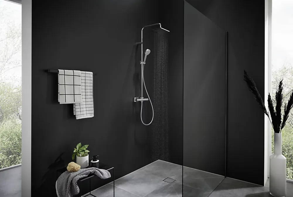 Hansgrohe Colonne de douche thermostatique Vernis Shape 230 Green chromé