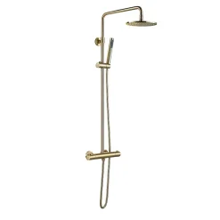 Robinet De Douche|Hudor COLONNE DE DOUCHE THERMOSTATIQUE EN LAITON DORÉ BROSSÉ SC418 COLLECTION SCAMANDRE