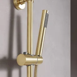 Robinet De Douche|Hudor COLONNE DE DOUCHE THERMOSTATIQUE EN LAITON DORÉ BROSSÉ SC418 COLLECTION SCAMANDRE