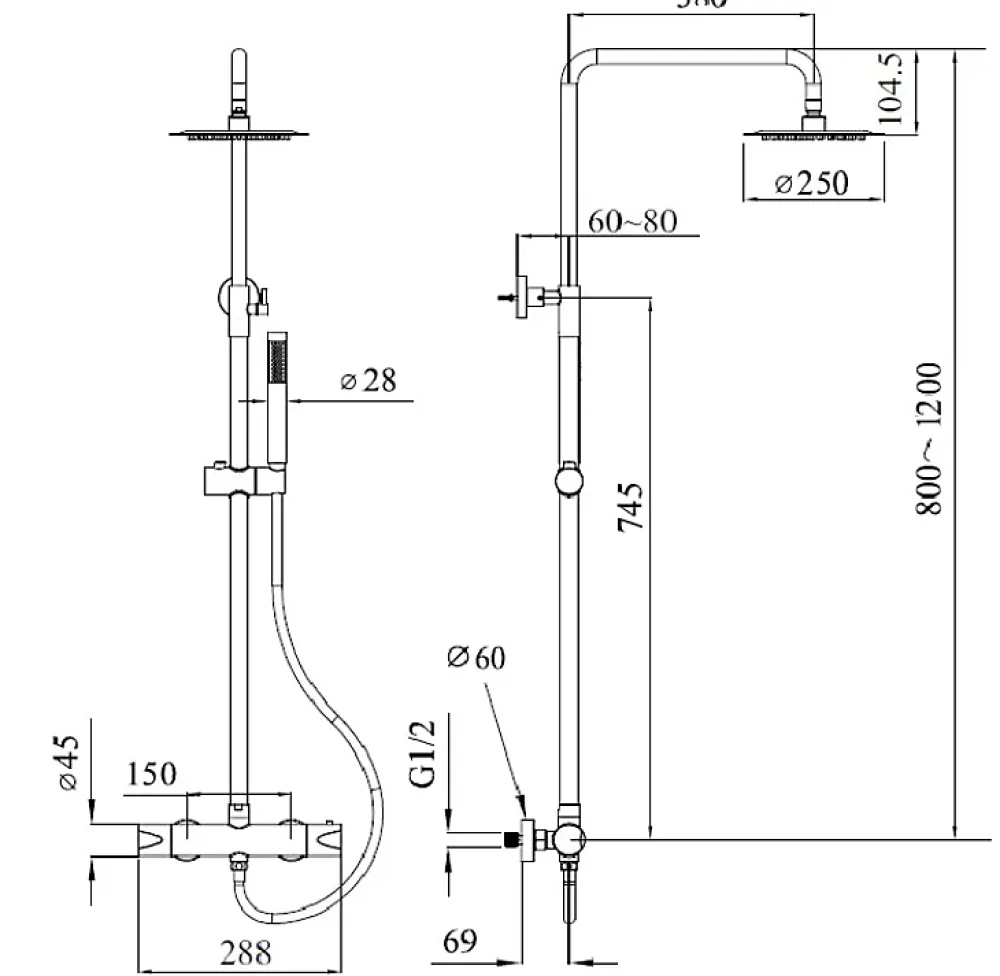 Robinet De Douche|Hudor COLONNE DE DOUCHE THERMOSTATIQUE EN LAITON DORÉ BROSSÉ SC418 COLLECTION SCAMANDRE