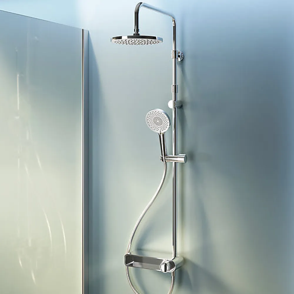 Colonne De Douche Thermostatique|Am.Pm Europe Colonne de douche thermostatique, avec mitigeur thermostatique Système de douche avec robinet Chrome, F0785A600 X-Joy AM.PM