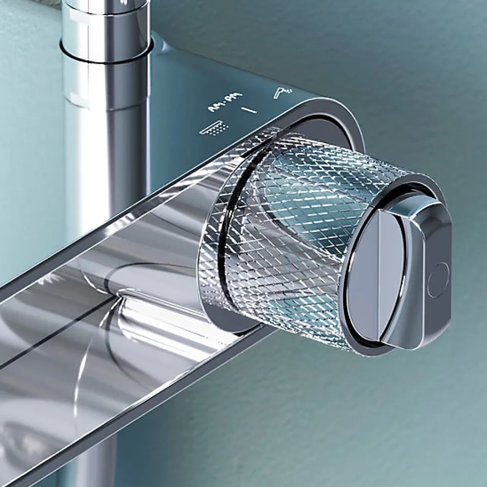 Colonne De Douche Thermostatique|Am.Pm Europe Colonne de douche thermostatique, avec mitigeur thermostatique Système de douche avec robinet Chrome, F0785A600 X-Joy AM.PM