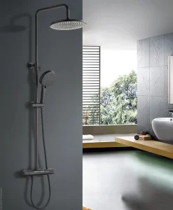 Edouard Rousseau Colonne de douche thermostatique noire XL, Ekogest