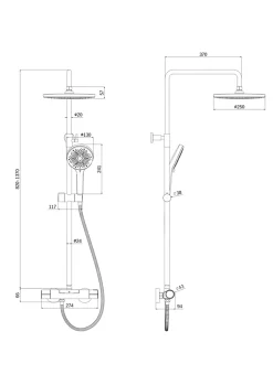 Edouard Rousseau Colonne de douche thermostatique noire XL, Ekogest