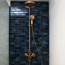 Essebagno Colonne de douche thermostatique cuivre brossé Indus
