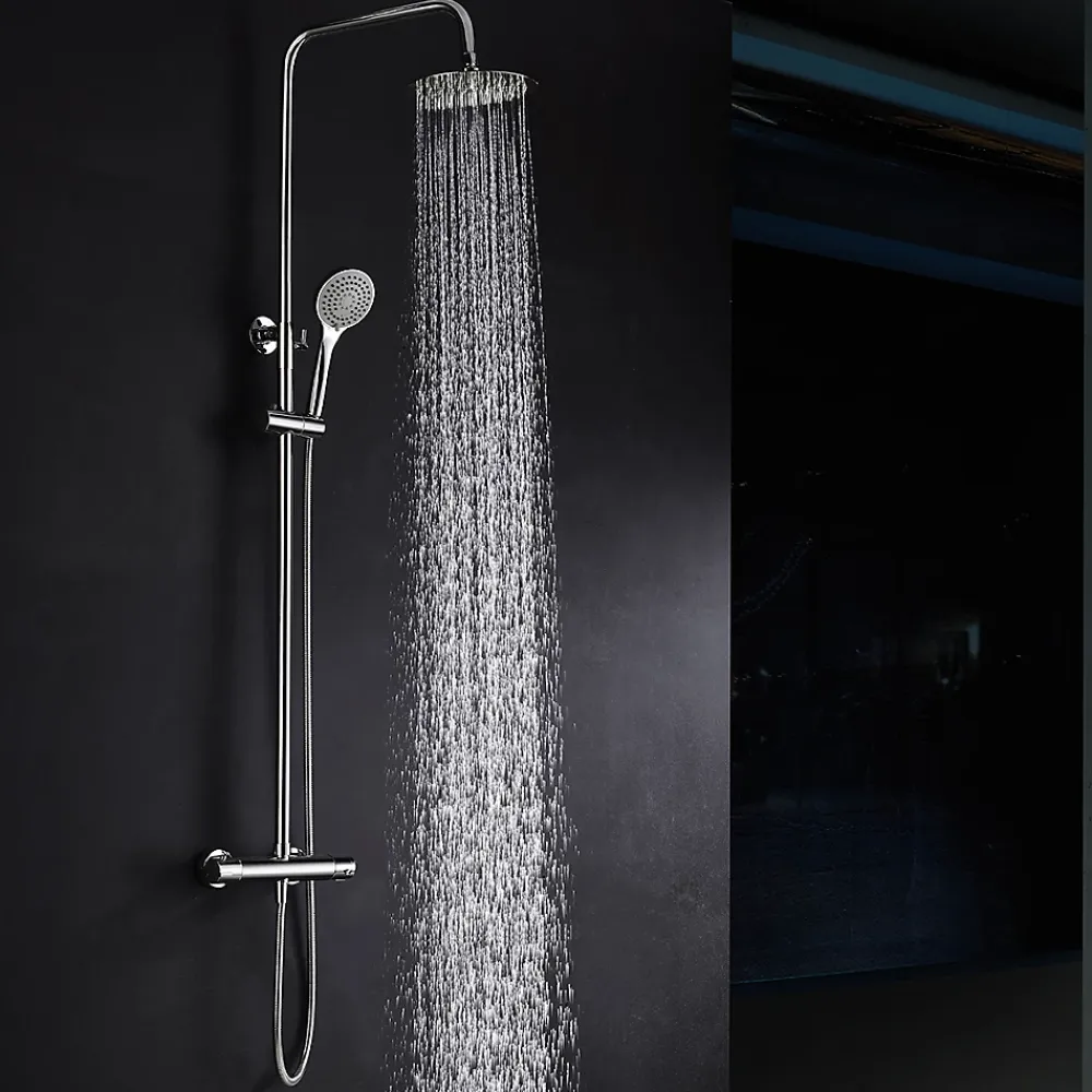 Colonne De Douche Thermostatique|Imex Products Colonne de douche thermostatique chrome acier et laiton avec douchette reglable et robinet securise