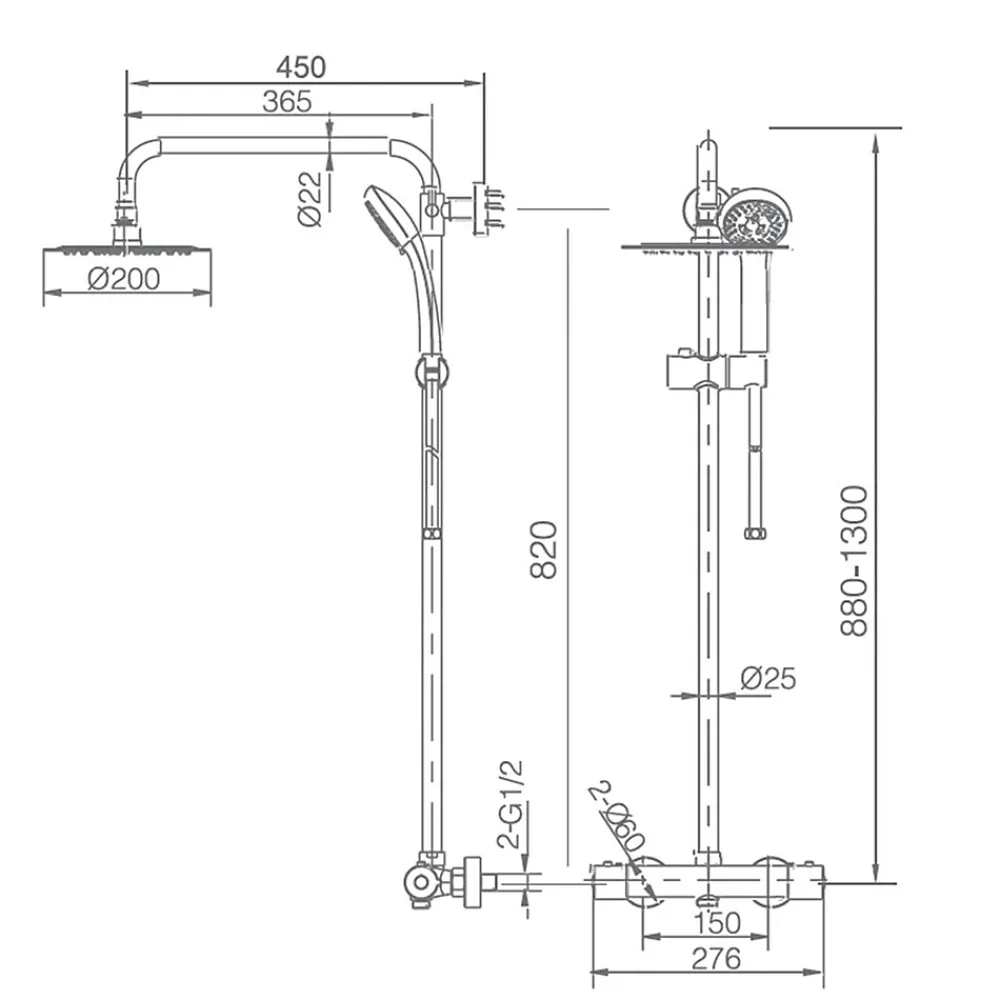 Colonne De Douche Thermostatique|Imex Products Colonne de douche thermostatique chrome acier et laiton avec douchette reglable et robinet securise