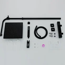 Colonne De Douche Hydromassante|Homelody Colonne de Douche Thermostatique Securite 38C Jet Pluie Hauteur Reglable 855 a 1105 mm Acier Inoxydable Noir pour Salle de Bain