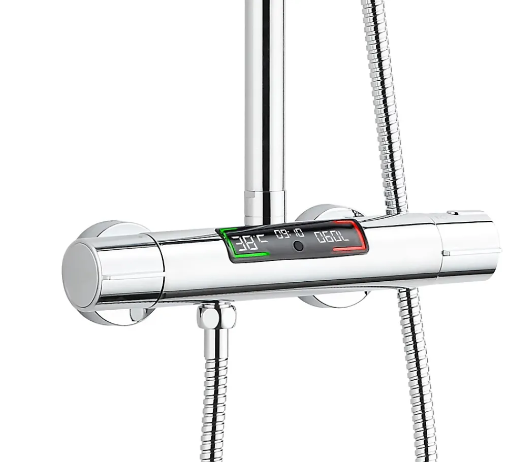 Colonne De Douche Thermostatique|Edouard Rousseau Colonne de douche thermostatique chrome XL, Ekogest