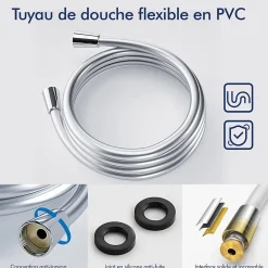 Homelody Colonne de Douche Thermostatique Hauteur Reglable 940 a 1200 mm Jet Pluie avec Tablette Finition Chrome pour Salle de Bain