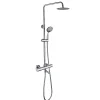Colonne De Douche Mécanique|Kibath Colonne de douche thermostatique AVEC bec rond 85-115 cm finition chrome poli en laiton