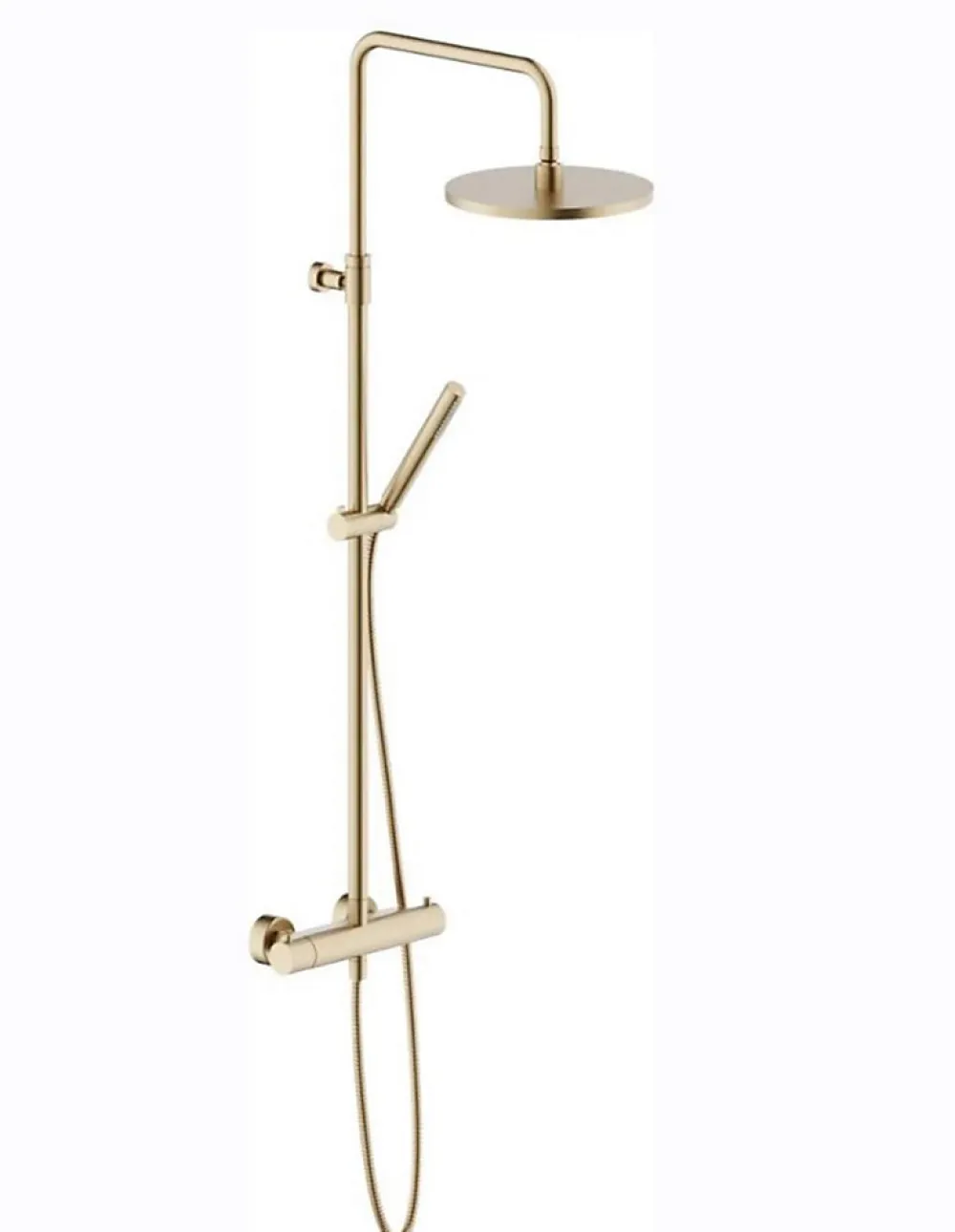 Robinet De Douche|Nobili Colonne de douche thermostatique TONDA avec douchette stylo - Coloris: PVD Miele brossé