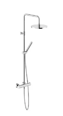 Robinet De Douche|Nobili Colonne de douche thermostatique TONDA avec douchette stylo - Coloris: PVD Miele brossé