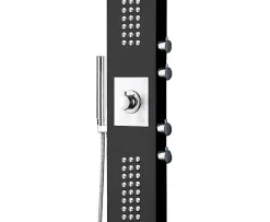 Bernstein Colonne de douche thermostatique murale acier inox avec mitigeur, pommeau de douche, jets massage, 165x22cm, SEDAL 8815