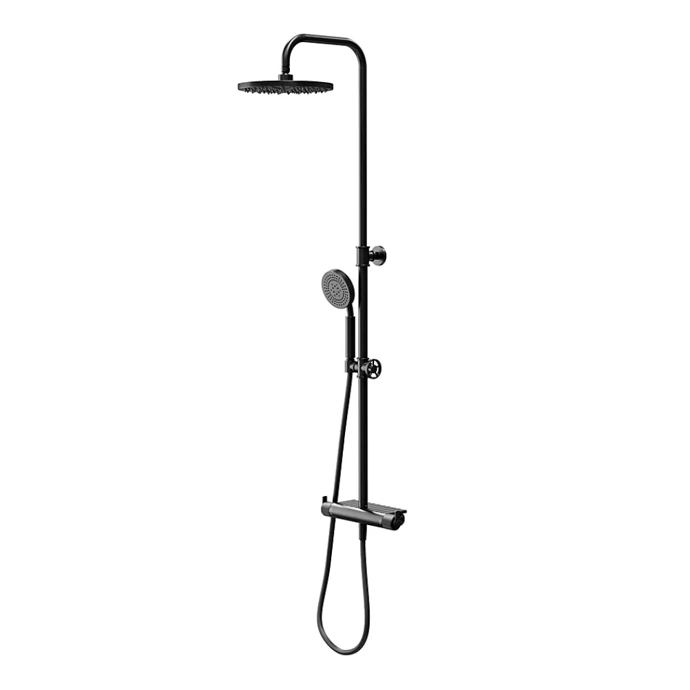 GoodHome Colonne de douche thermostatique Selenga noir