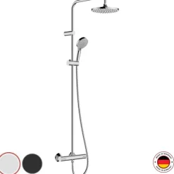 Colonne De Douche Hydromassante|Hansgrohe Colonne de douche thermostatique Vernis Blend 200 chromé