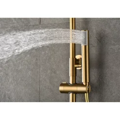 Imex Colonne de douche thermostatique série MONZA - Or rose brossé